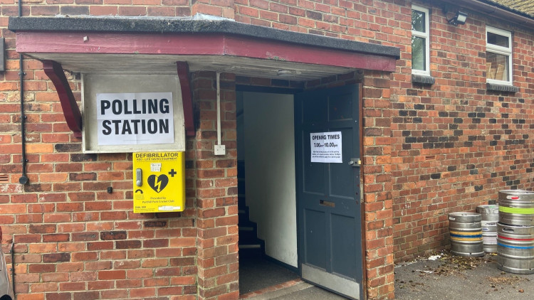 Polling station at Porthill Park Cricket Club in Newcastle-under-Lyme (image via Phil Corrigan)
