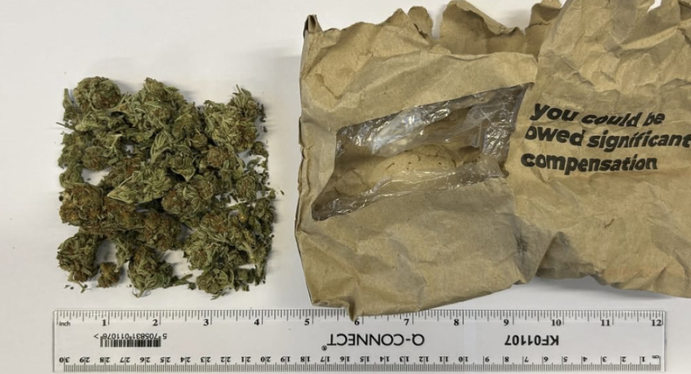 Police in Leamington stopped and searched a man on May 9, discovering suspected ketamine and cannabis (image via Leamington Police) 