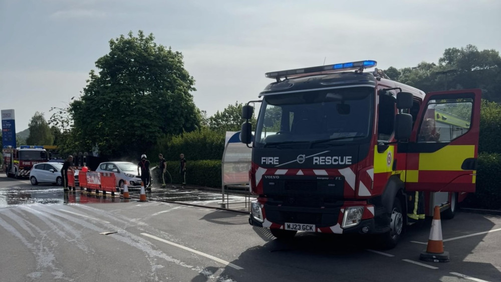 Glastonbury drivers are being invited to Tesco car park for a charity car wash in aid of The Fire Fighters Charity. (Photo: Glastonbury Fire Station) 