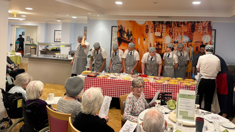 Southborough High pupils made pizzas for Royal Star & Garter Surbiton residents (Credit: Royal Star & Garter)