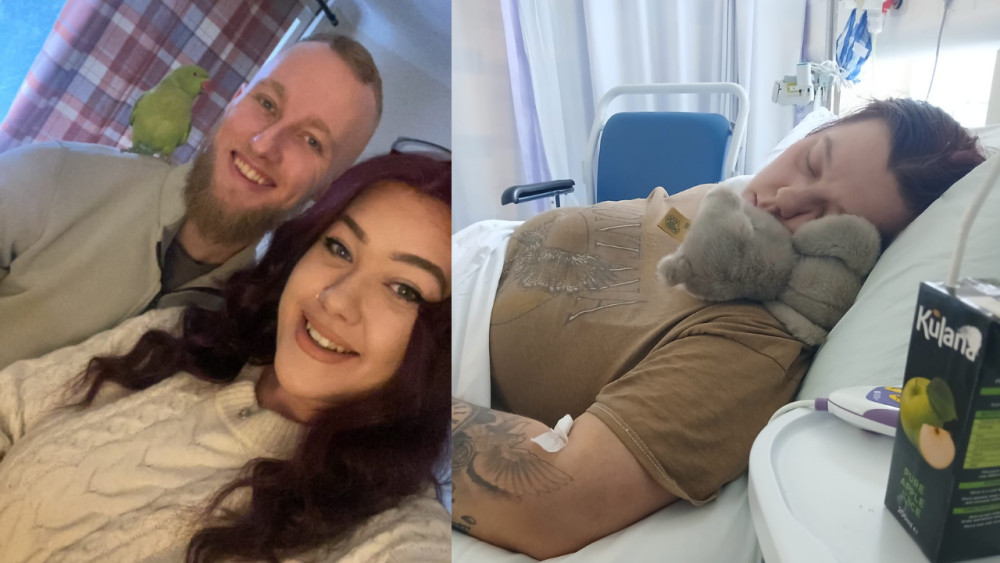 Sophie Heath had urgent surgery following an ectopic pregnancy in May 2025 (images via SWNS)