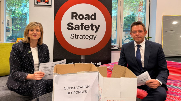 David Williams, MP handed over responses to Lilian Greenwood, the Minister for Road Safety (image via David Williams MP)