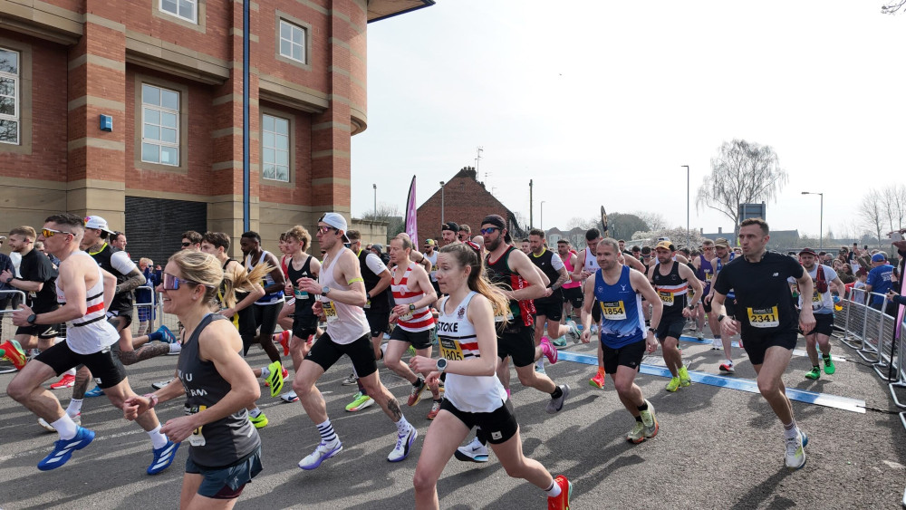 The start of the Stafford Half Marathon back in March (image via Livia Gregor)