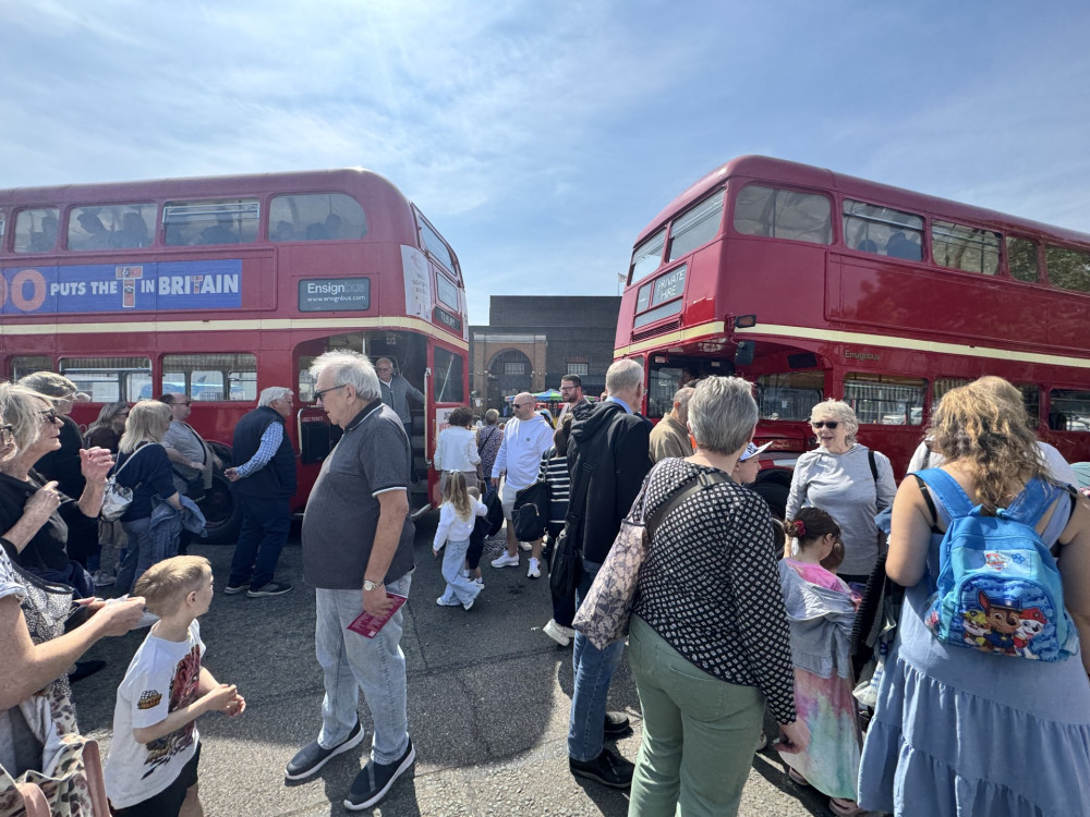 Visiors enjoyed vintage bus rides around the port.