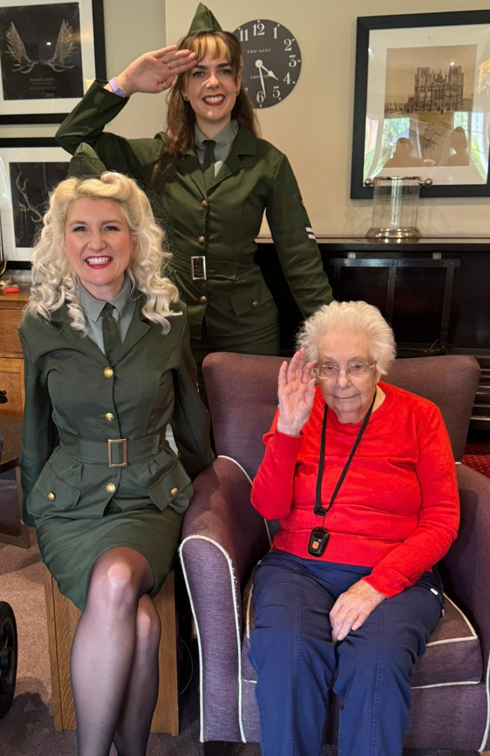 Crandon Springs residents enjoyed posing with the D Day Dollies for photos after the show