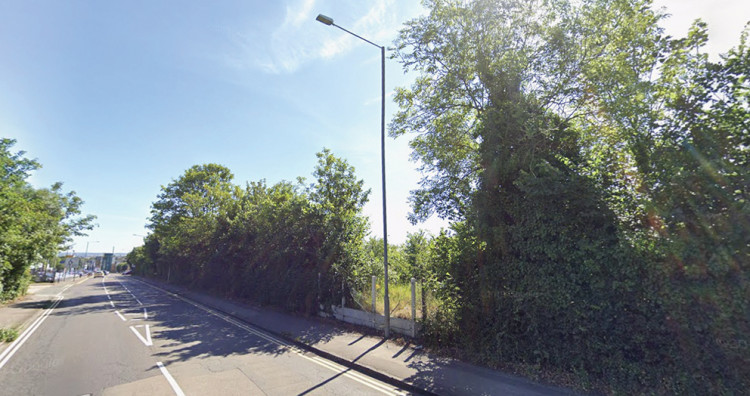 The development was planned to the right of Hogg Lane looking south - opposite the entrace to the Industrial chemicals works. 