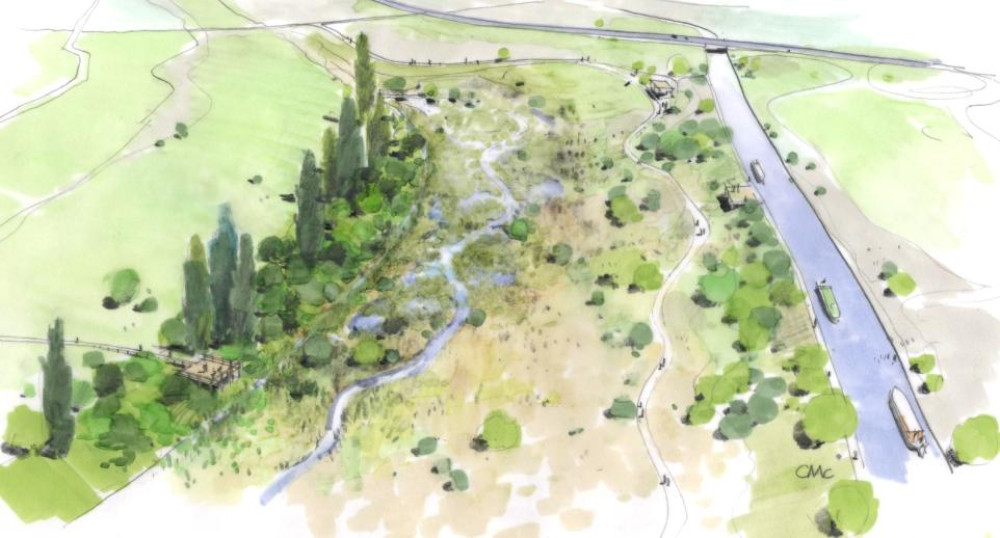 The scheme is intended to improve water quality, boost biodiversity and help protect flood-prone paths in the park (Image via: Chester Wetland Project)
