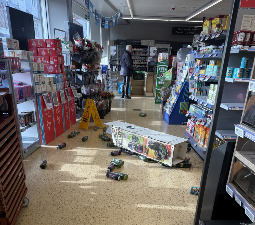 The aftermath of the incident. 