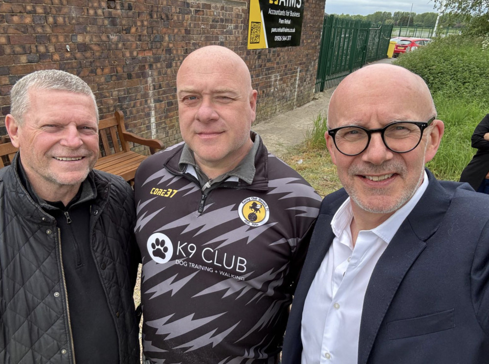 Micky Hazard (left), Gary Vella (of Racing Club Warwick) and Matt Western (right) (image supplied) 