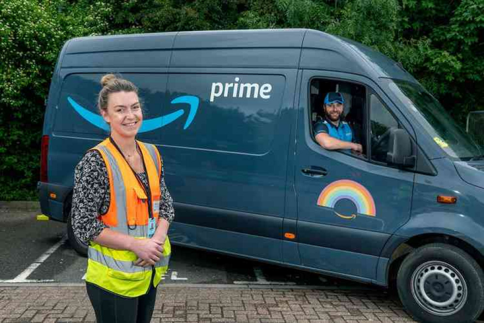 Adele Pyle, Operations Manager at Bardon Hill, with one of the vans that will be delivering the parcels in and around Coalville