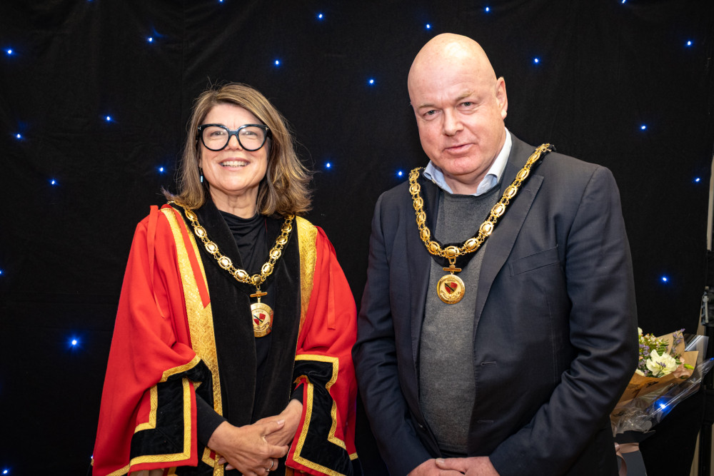 Councillor Kim Jamson was sworn in as Mayor of Nantwich at the Annual Town Council meeting on  14  May, with councillor Geoff Smith appointed as her consort (Photo: Supplied).