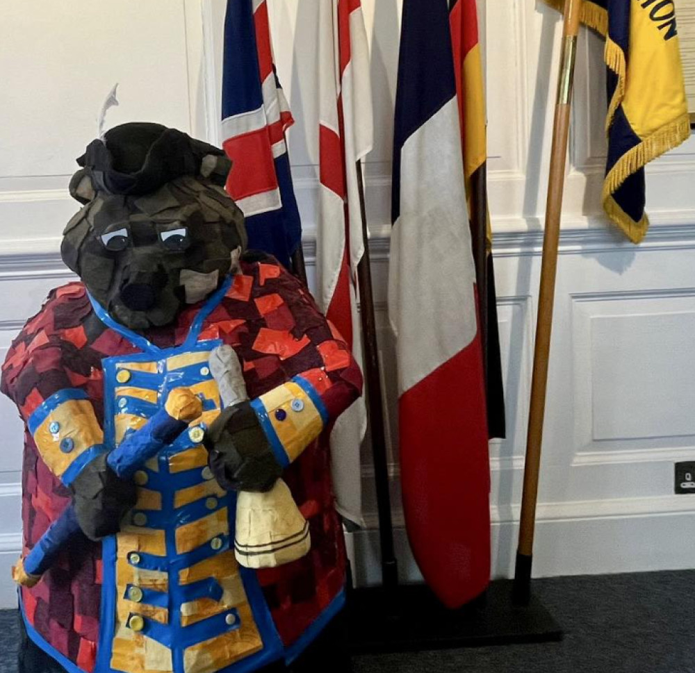 Warwick's new recycled Town Crier Bear has been unveiled (image via supplied ) 
