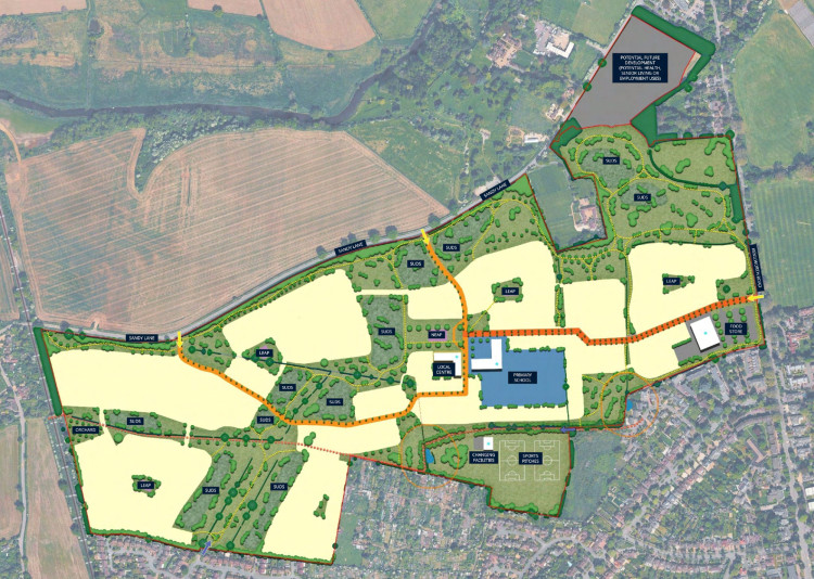 The houses are proposed for the west of Kenilworth Road (image via Taylor Wimpey)