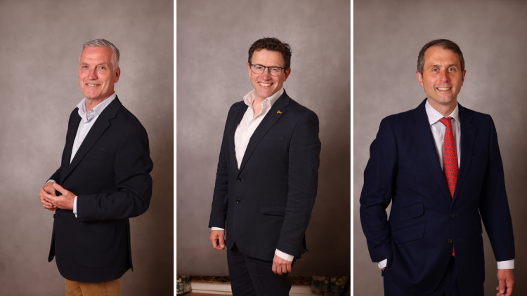Councillor Gareth Roberts will continue as Leader of Richmond Council, supported by Deputy Leaders Cllr Jim Millard and Cllr Alexander Ehmann (credit: Richmond Council).