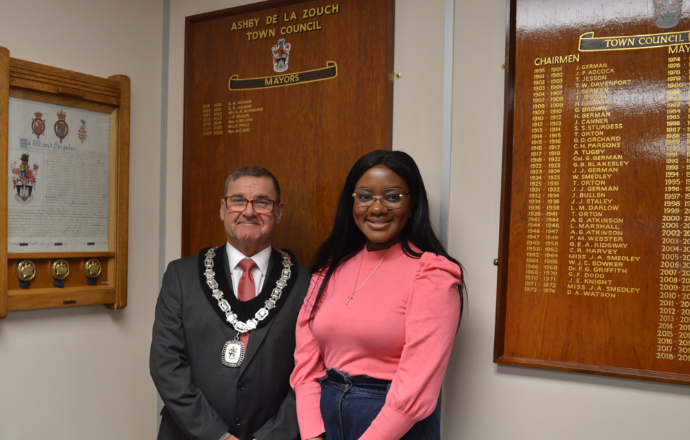 New mayor Cllr Blair-Park and outgoing postholder Cllr Damilola Ojuri.
