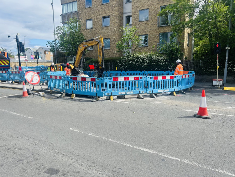 UKPN is carrying out roadworks on Ewell Road, Surbiton (Credit: Tilly O'Brien)