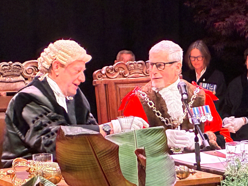 Cllr Les Fry with town clerk Steve Newman