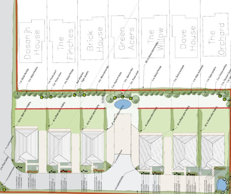 The bungalows sit behind an already developed row of houses on the former nursery site.