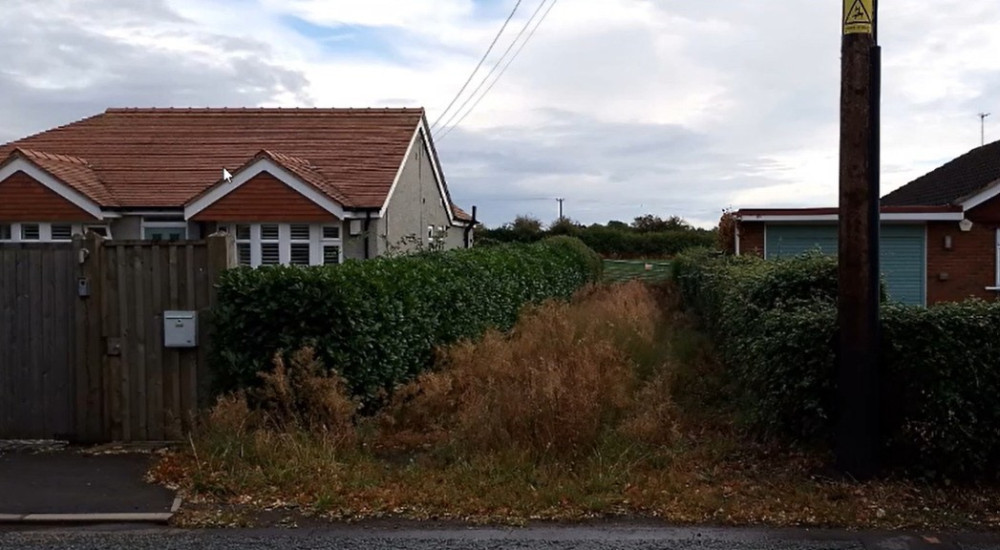 Proposed access to the site off Broad Lane, which would see the property on the left demolished (Photo: CEC Planning).