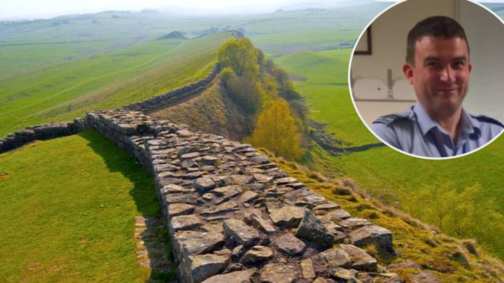 Flt Lt Chris Hearnshaw, of 2493 (Alsager) Sqn and colleagues are walking Hadrian's Wall to raise money for equipment at Alder Hey Children's Hospital. (Photos: Chris Hearnshaw)