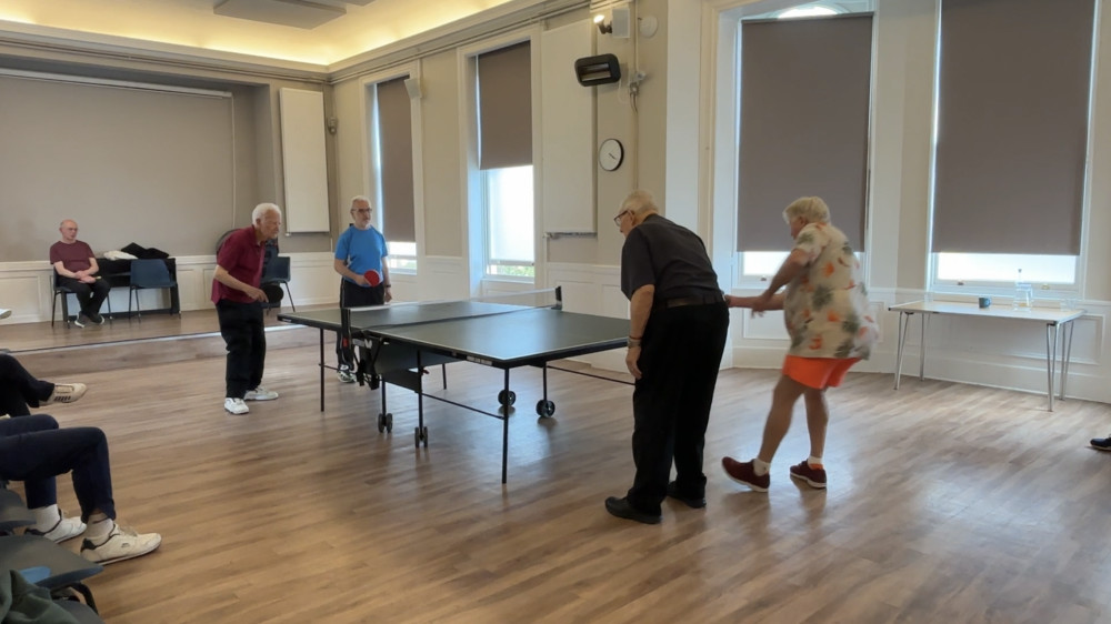Bernard Harrison and Eric Ruggier, both aged 94, are still regularly playing table tennis at ETNA’s over-50s sessions in Twickenham (credit: Nub News).