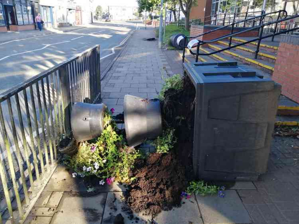 Some of the damage caused overnight in Coalville. Photo by Terry Taylor