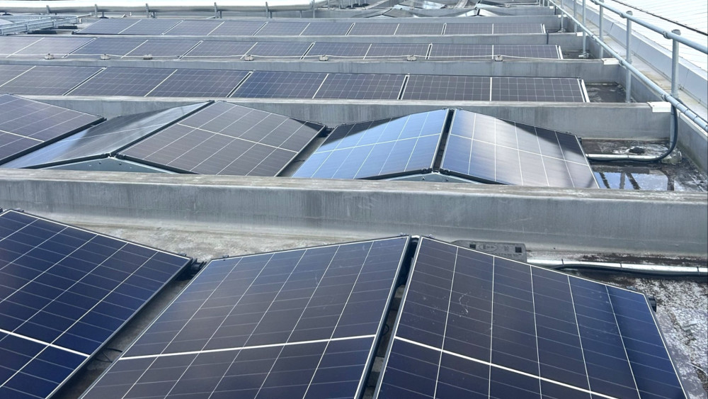 The 92 roof-top solar panels are now live at Leighton Hospital (Photo: MCHT).