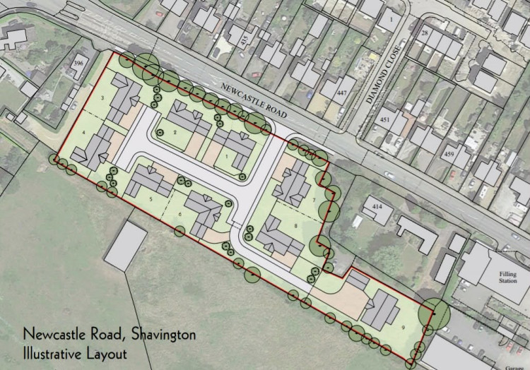 The site on Newcastle Road, Shavington, close to Esso petrol station (Photo: CEC Planning).