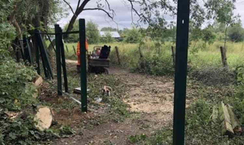 Work started on the fence blocking access to the path without warning. Photo: Amy Shepherd