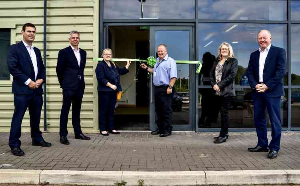 Left to Right: Oakland CEO and Co-Founder Dean Attwell, Group Finance Director Jeremy Hoare, Chief Executive of NWLDC Bev Smith,  NWLDC Councillor Keith Merrie MBE, Oakland Co-Founder Sallie Attwell and Managing Director Shaun Foley