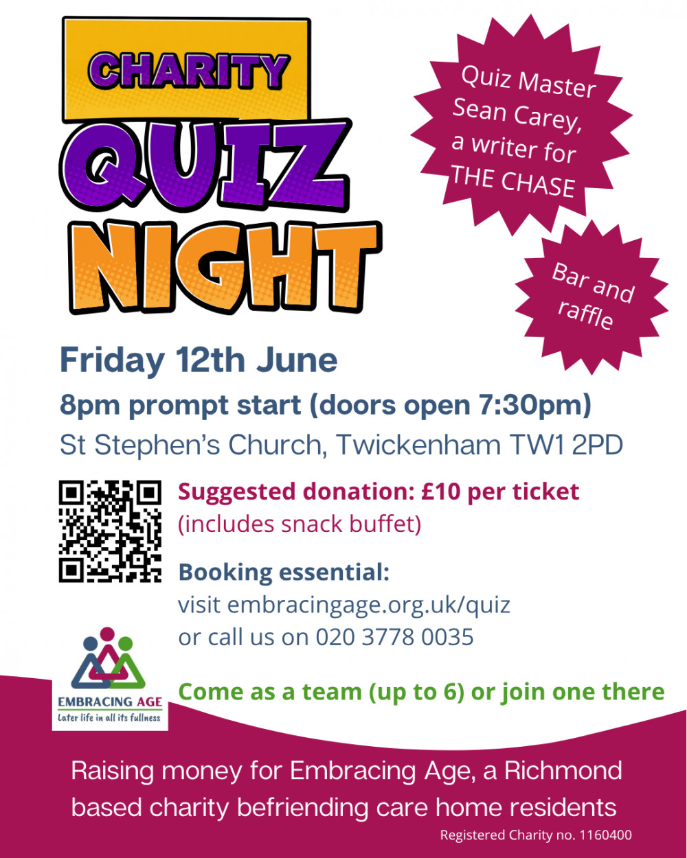 Embracing Age Quiz Night - Friday 12th June