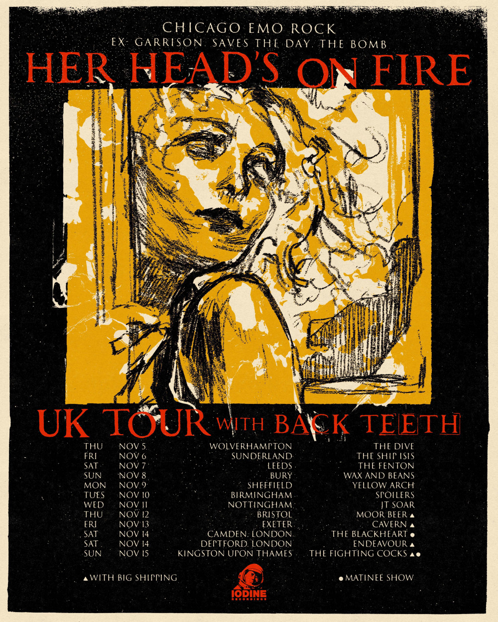 All Ages Matinee: Her Head’s On Fire, Back Teeth and Big Shipping!