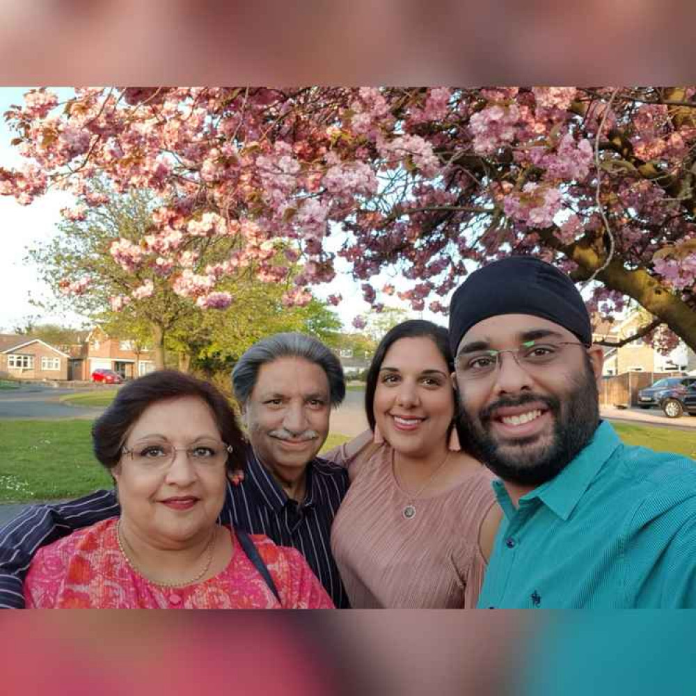 Inderjit Bajaj with his wife, daughter and son-in-law