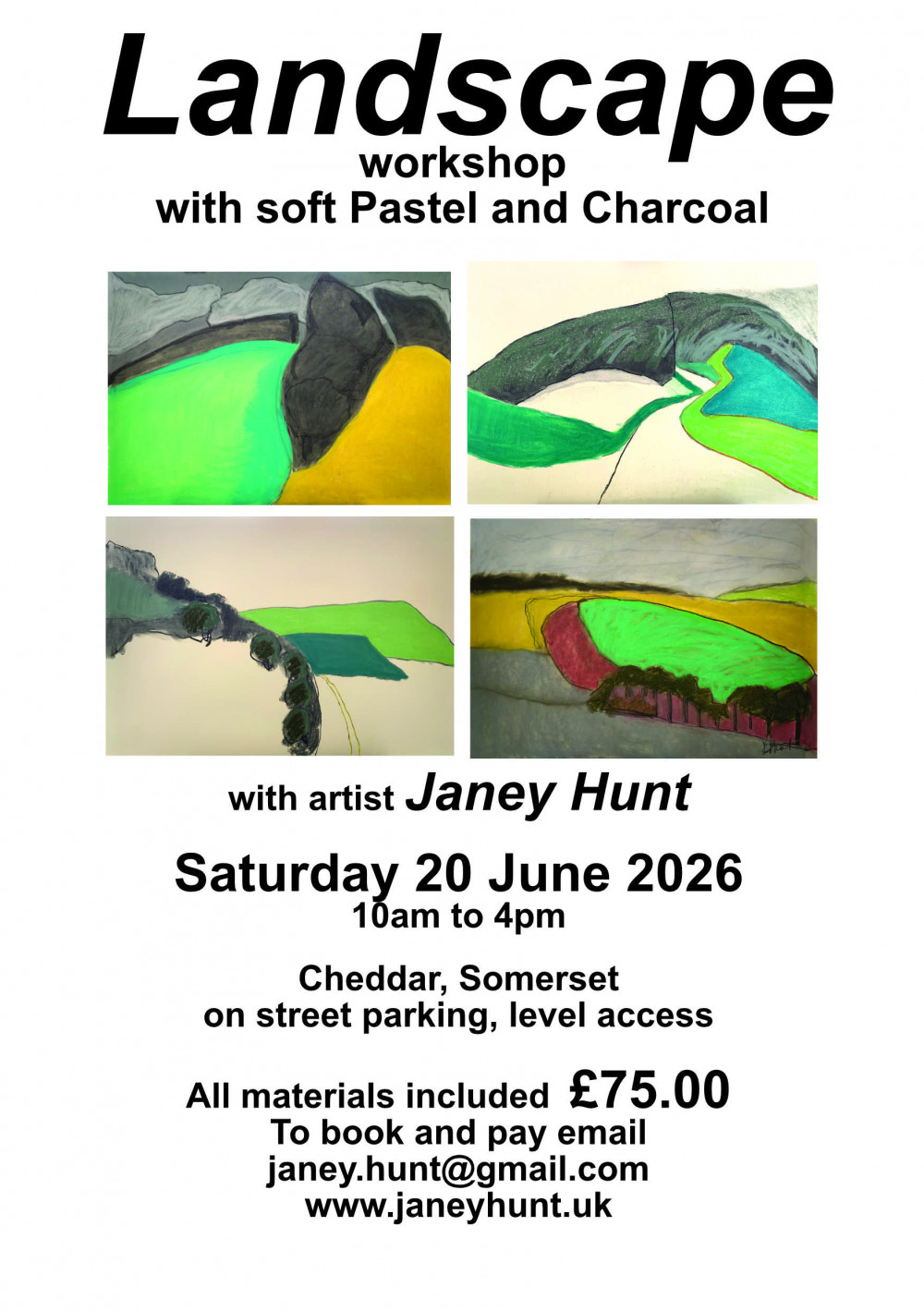 Landscape Workshop with soft pastel and charcoal