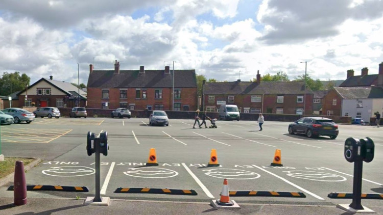 EV chargers in Tape Street car park in Cheadle, Staffordshire Moorlands (image via Google Street View)