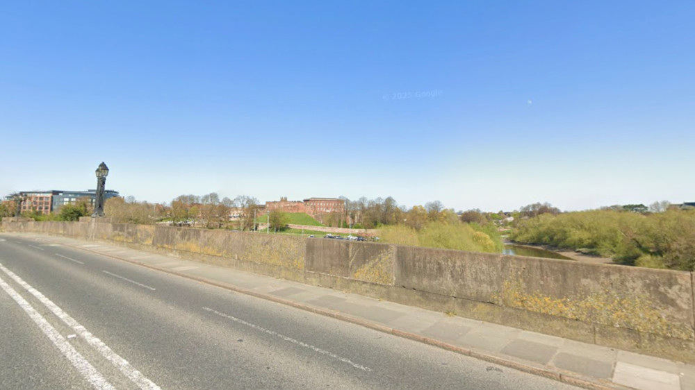 A multi-agency search operation is under way in Chester following reports of a person in the water near Grosvenor Road (Image via: Google)