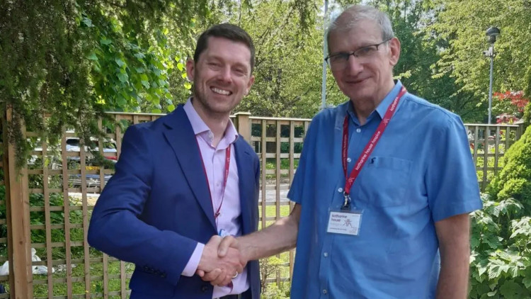 New CEO David Fletcher and Peter Catchpole, Chair of Trustees (image via Katharine House Hospice)