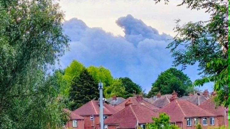 At 6.25am on Friday 29 May, Cheshire Fire and Rescue Service were alerted to a major incident on Checkley Lane, Checkley (Photo: Nub News).