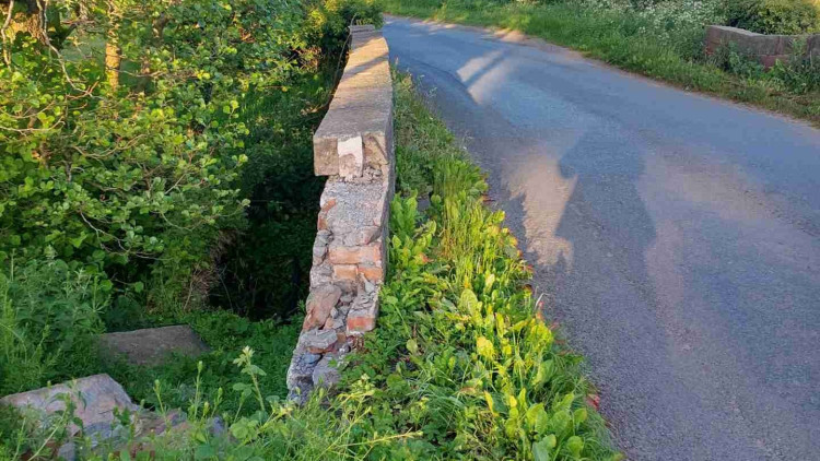 A bridge on Shellow Lane was damaged in a suspected crash (Credit: CEC)