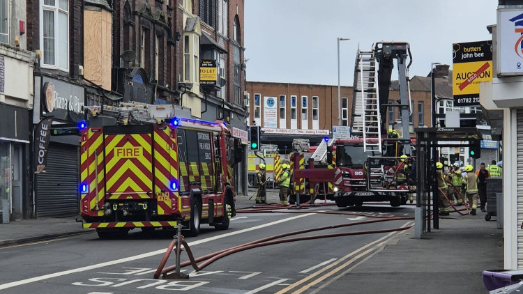 Firefighters attended a 'large' fire in Tunstall earlier today (image via Julie Wright)