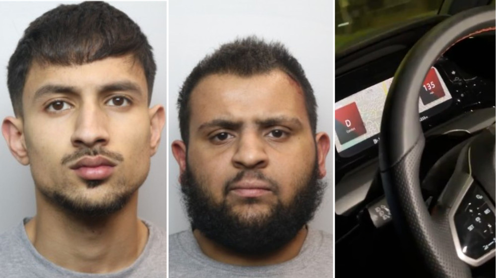 Uways Hussain (left) and Usmon Mahmood have been jailed for over 24 years in total for their involvement in a crash which killed 50-year-old Sylvester Abayomi, who was on his way to work (Images - GMP)