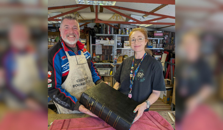 The work was carried out by Chester Bookbinders, led by owner and proprietor Phill Woods (Image supplied)