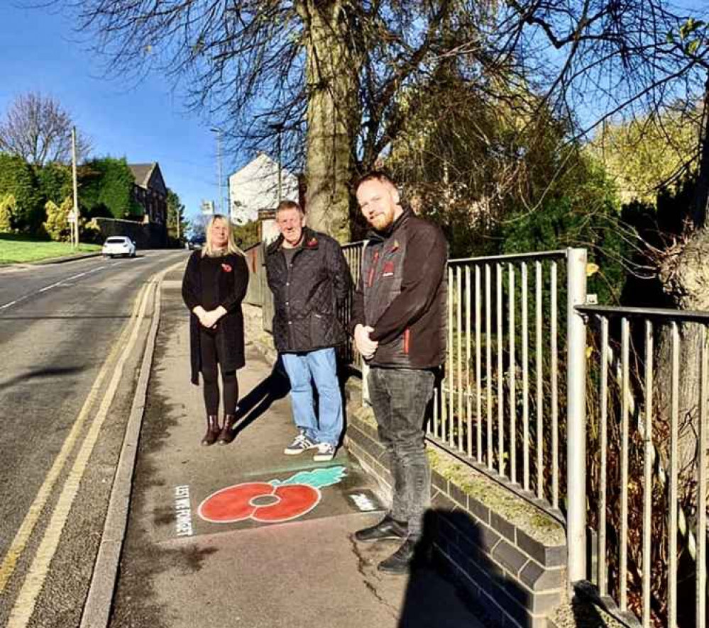 There is also a design in Whitwick which is pictured here with Cllrs Stuart, Louise and Tony Gillard who arranged for it to be painted