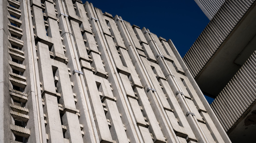 Alan Boyson, who was born in Marple, designed the geometric concrete exterior of the Merseyway centre in Stockport (Image - Esther Johnson)