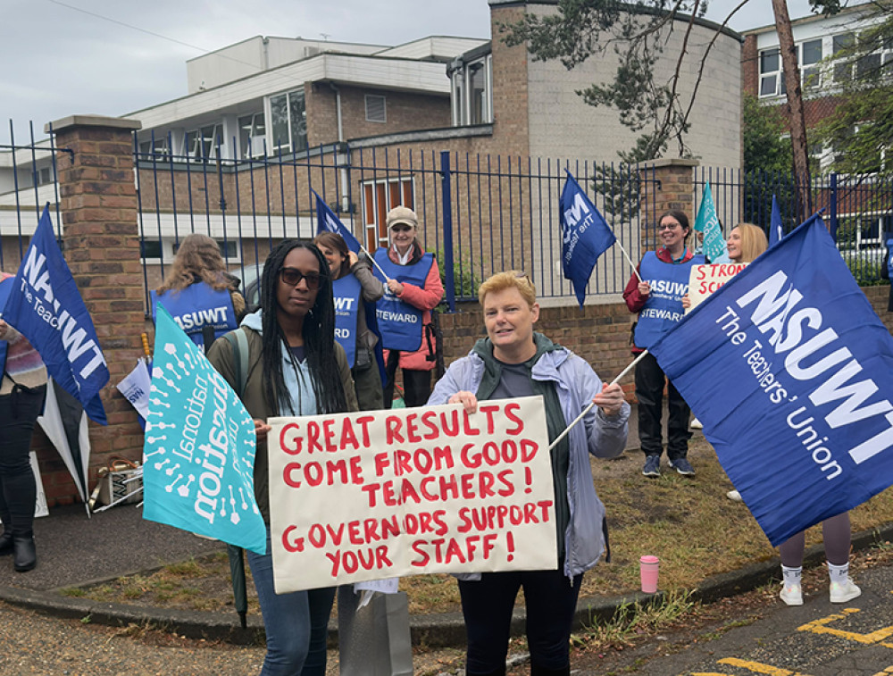 The protest at Grays Convent today. 