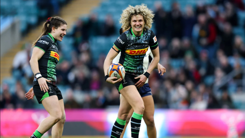 Ellie Kildunne (right) will depart from Harlequins Women's after five years at the club (credit: Harlequins FC).