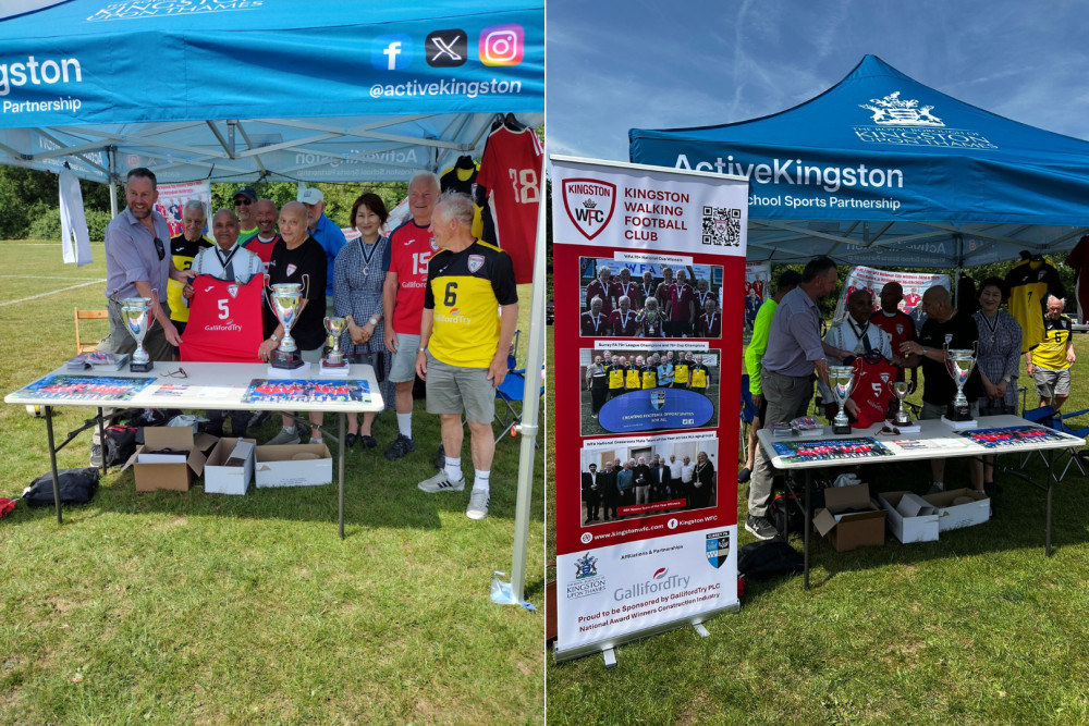 Kingston Walking Football Club set up stall at this year's Celebrate Chessington fete (Images supplied)