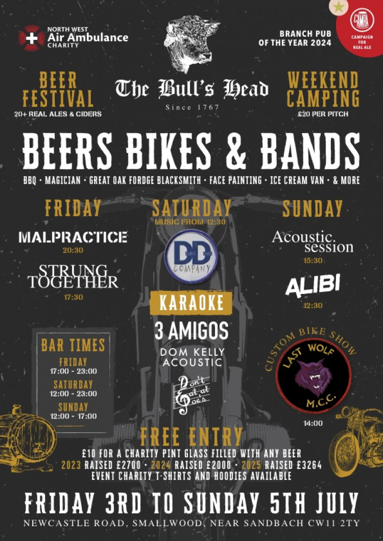Beer,Bikes & Bands 2026 Charity Beer Festival 