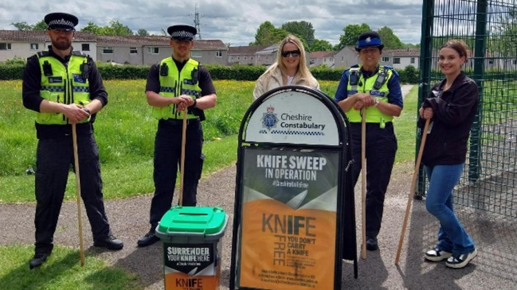 37 knives were recovered in Crewe during the Sceptre campaign in May (Credit: Cheshire Police)