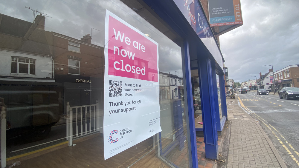 Cancer Research UK in Kenilworth has closed (image by Nub News)